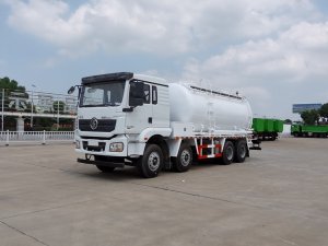 8x4陕汽德龙M3000系列SGZ5311GFLSX6型粉罐車(chē)|18立方油田专用(yòng)下灰罐車(chē)（上置空压机）